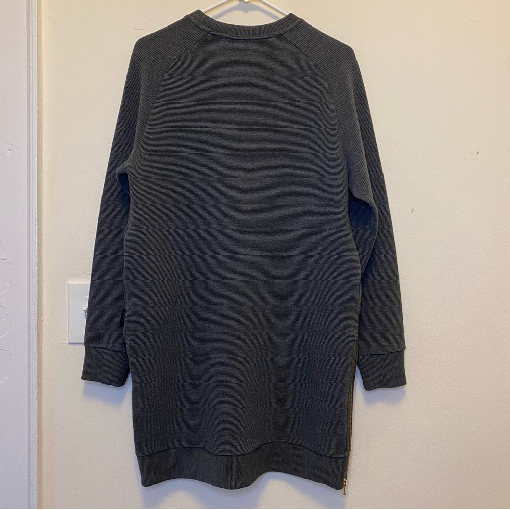 VARLEY Albret Long Sleeve Side Zipper Mini Dress Charcoal Marl Gray Sz Small - Picture 13 of 15